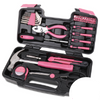 small pink tool set with breast cancer donation