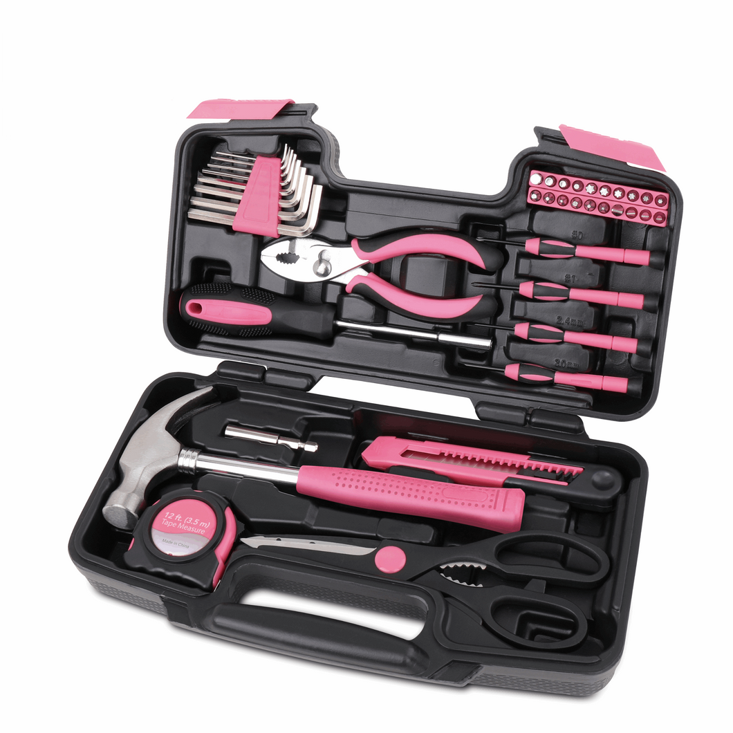39 Piece General Tool Set Pink