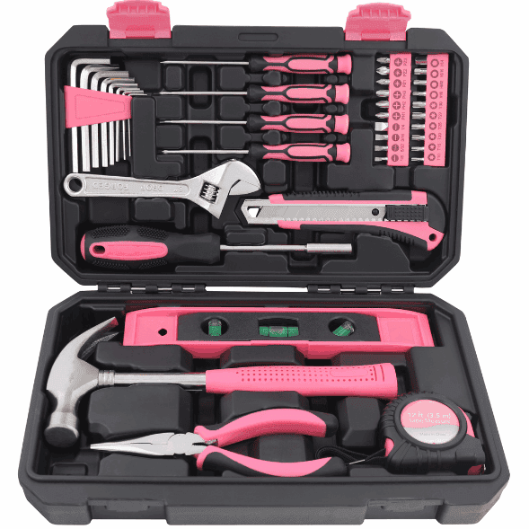 39 Piece General Pink Tool Set in Storage Case with upgraded Tool Selection DT9711P